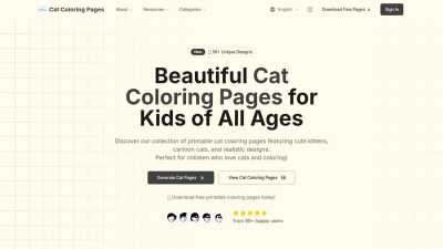 Cat Coloring Pages - AI tool for Design Tools