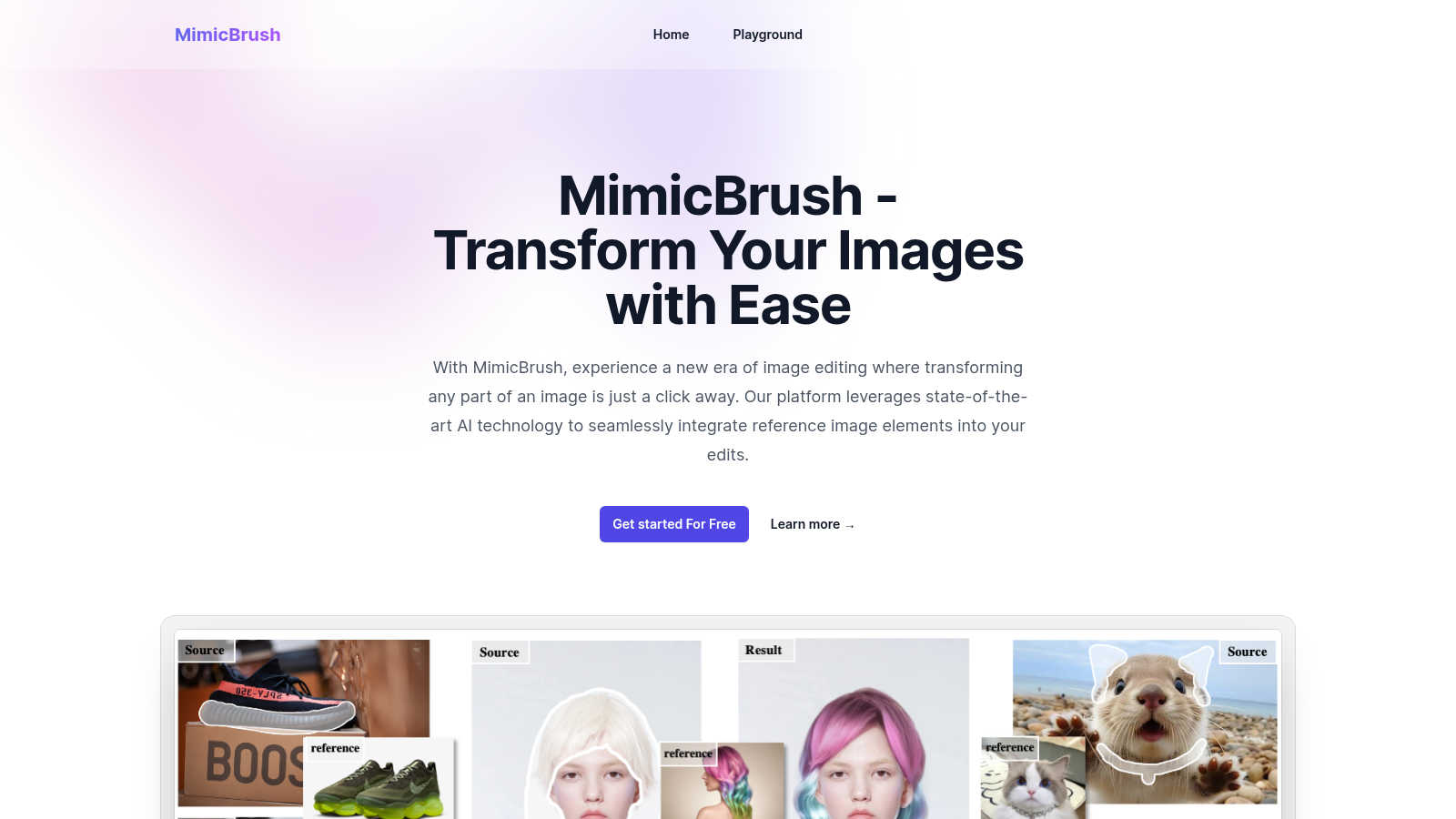 MimicBrush application interface and features
