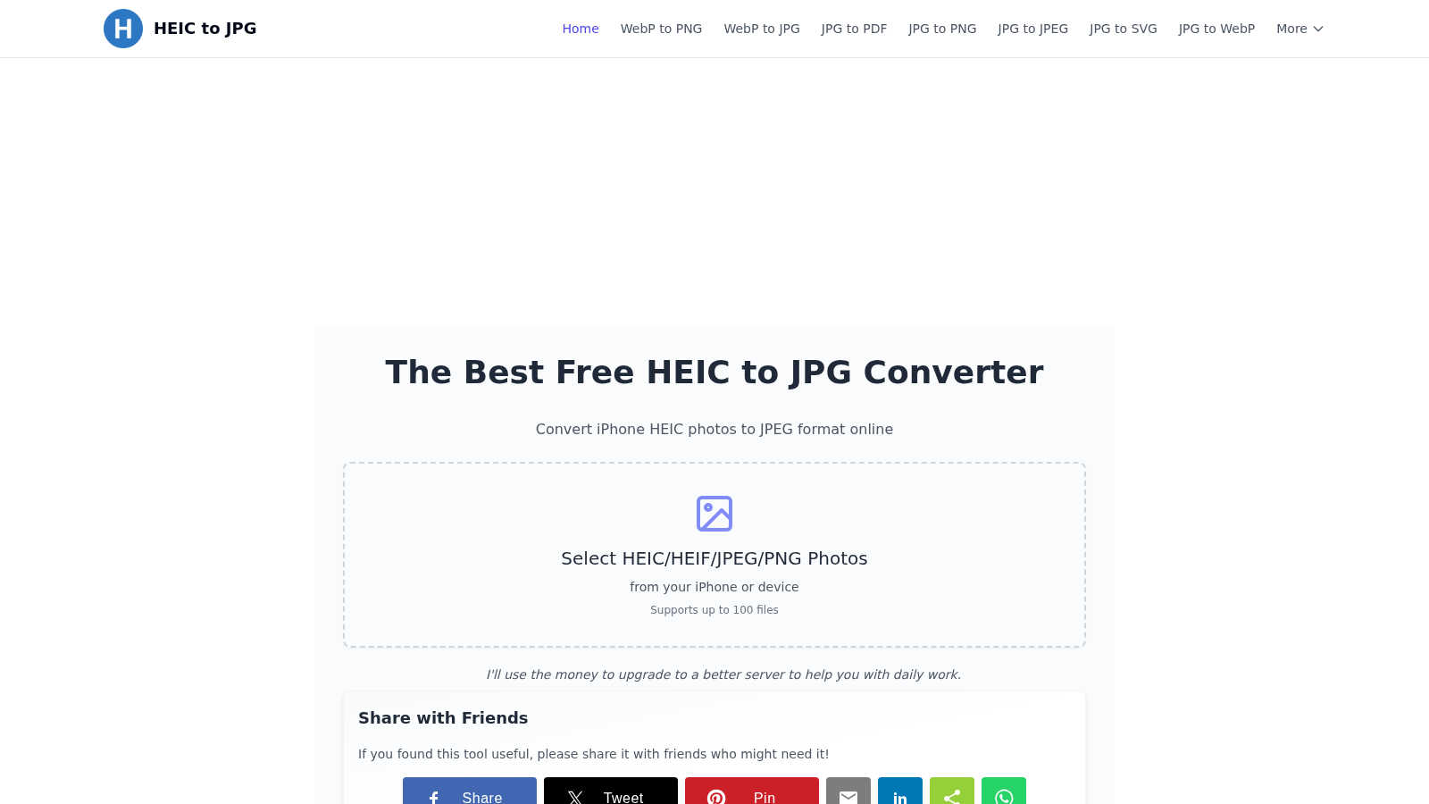 heic-tojpg.com application interface and features