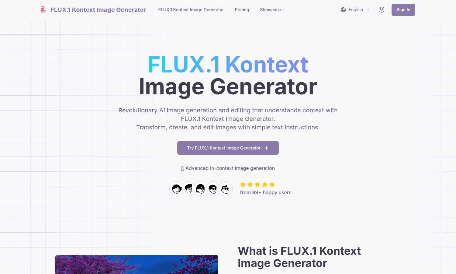 FLUX.1 Kontext Image Generator application interface and features