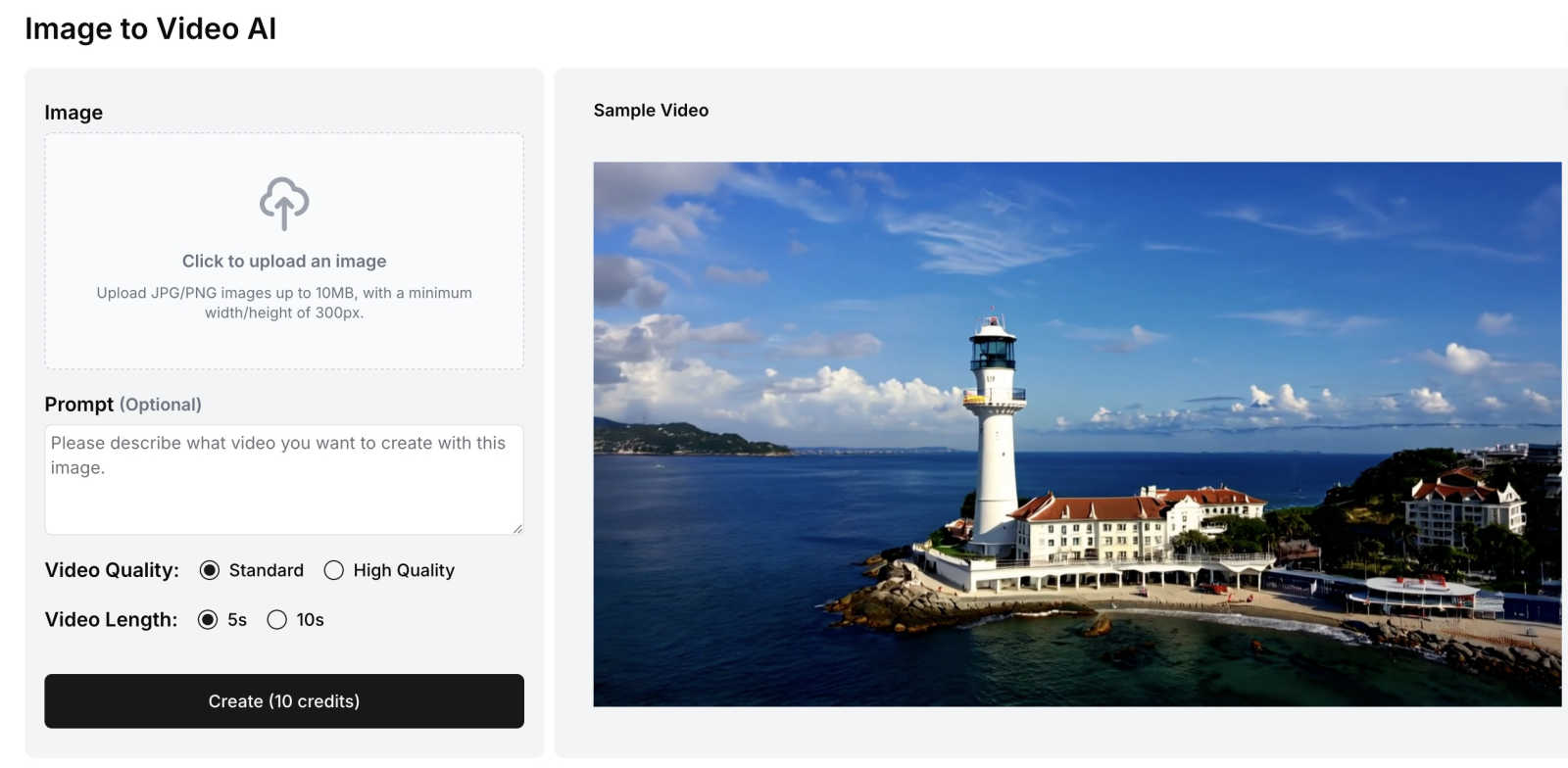 Image to video Generator application interface and features