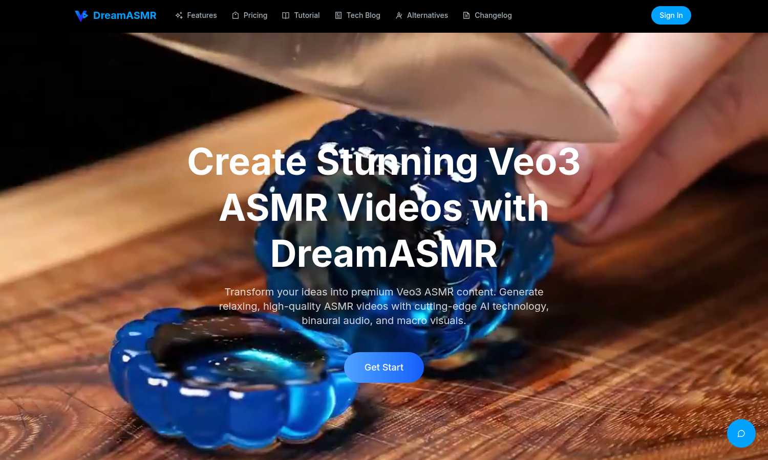 DreamASMR application interface and features