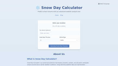 Snow Day Calculator - AI tool for Education & Learning