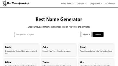 Best Name Generators - AI tool for AI Assistants