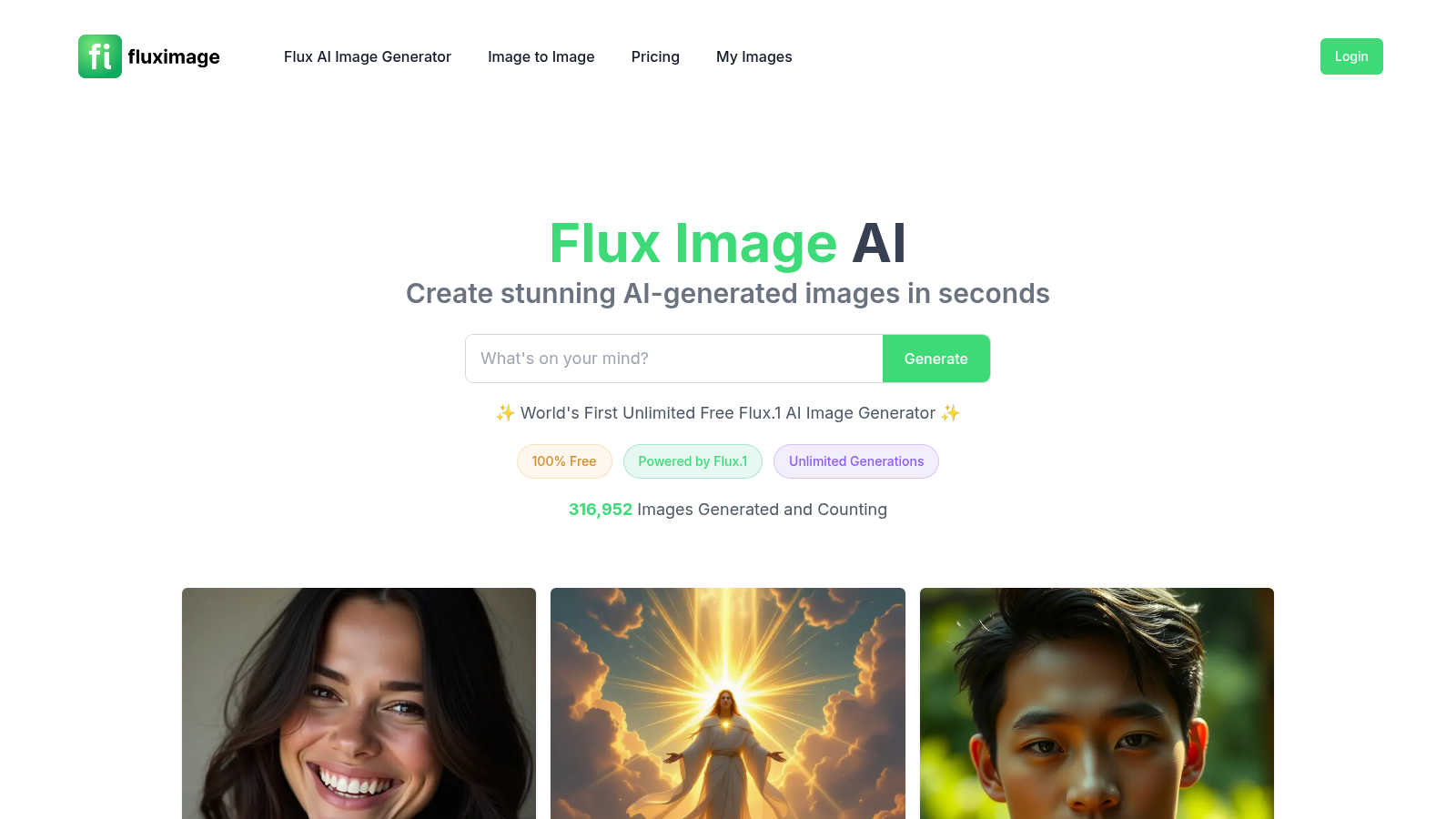 Flux Image AI application interface and features