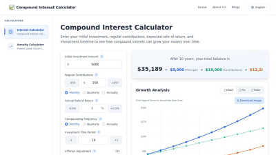 Compound Interest Calculator - AI tool for Business & Finance