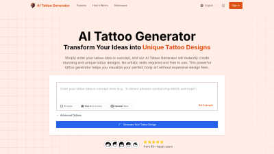 AI Tattoo Generator - AI tool for Generative Art