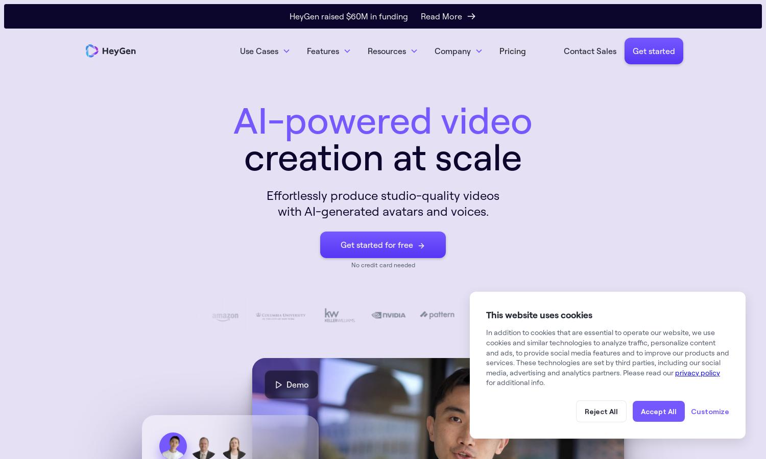 HeyGen - AI Video Generator Website