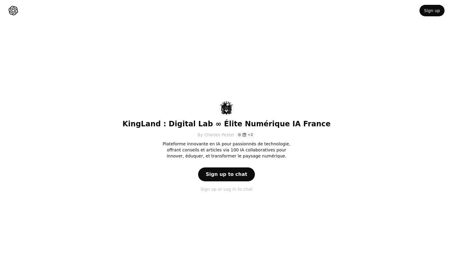 ChatGPT - KingLand : Digital Lab ∞ Élite Numérique IA France Website