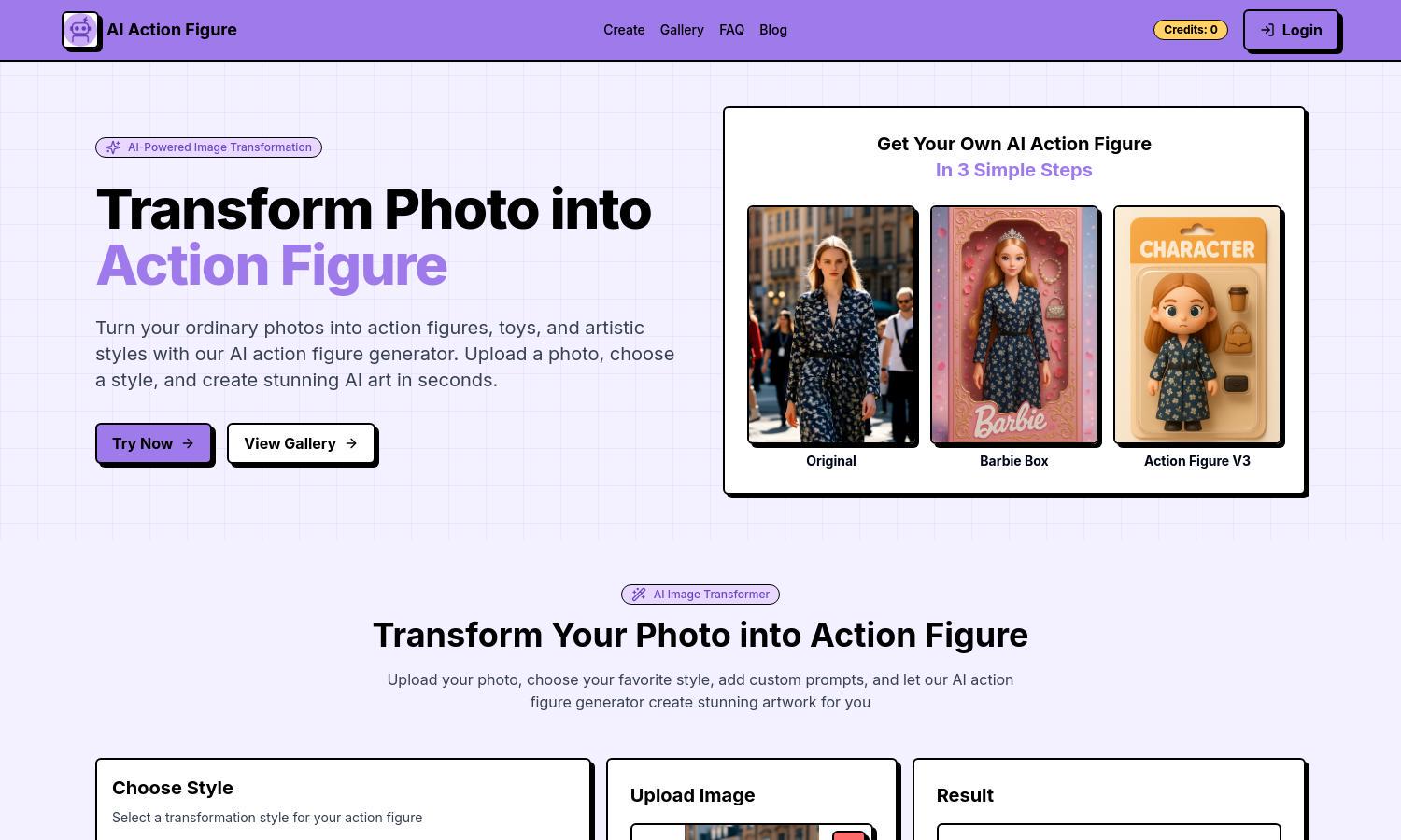 AI Action Figure Generator Website
