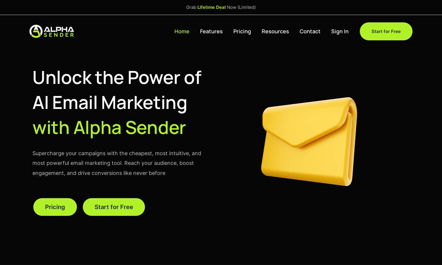 Alpha Sender Website