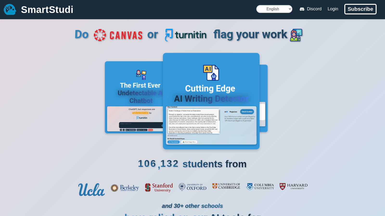 SmartStudi.com application interface and features