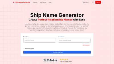 Ship Name Generator - AI tool for Dating