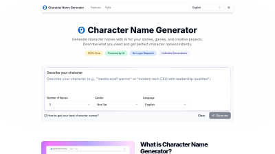 Character Name Generator - AI tool for Accessibility