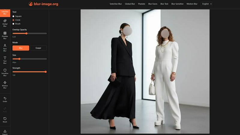 Blur Image Online application interface and features
