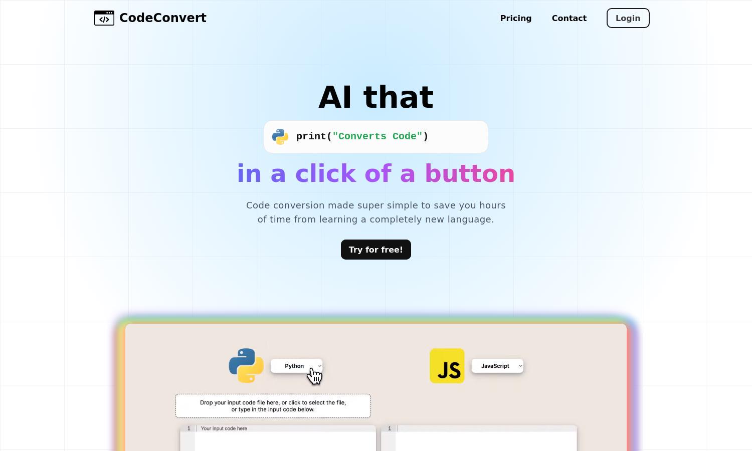 CodeConvert AI Website