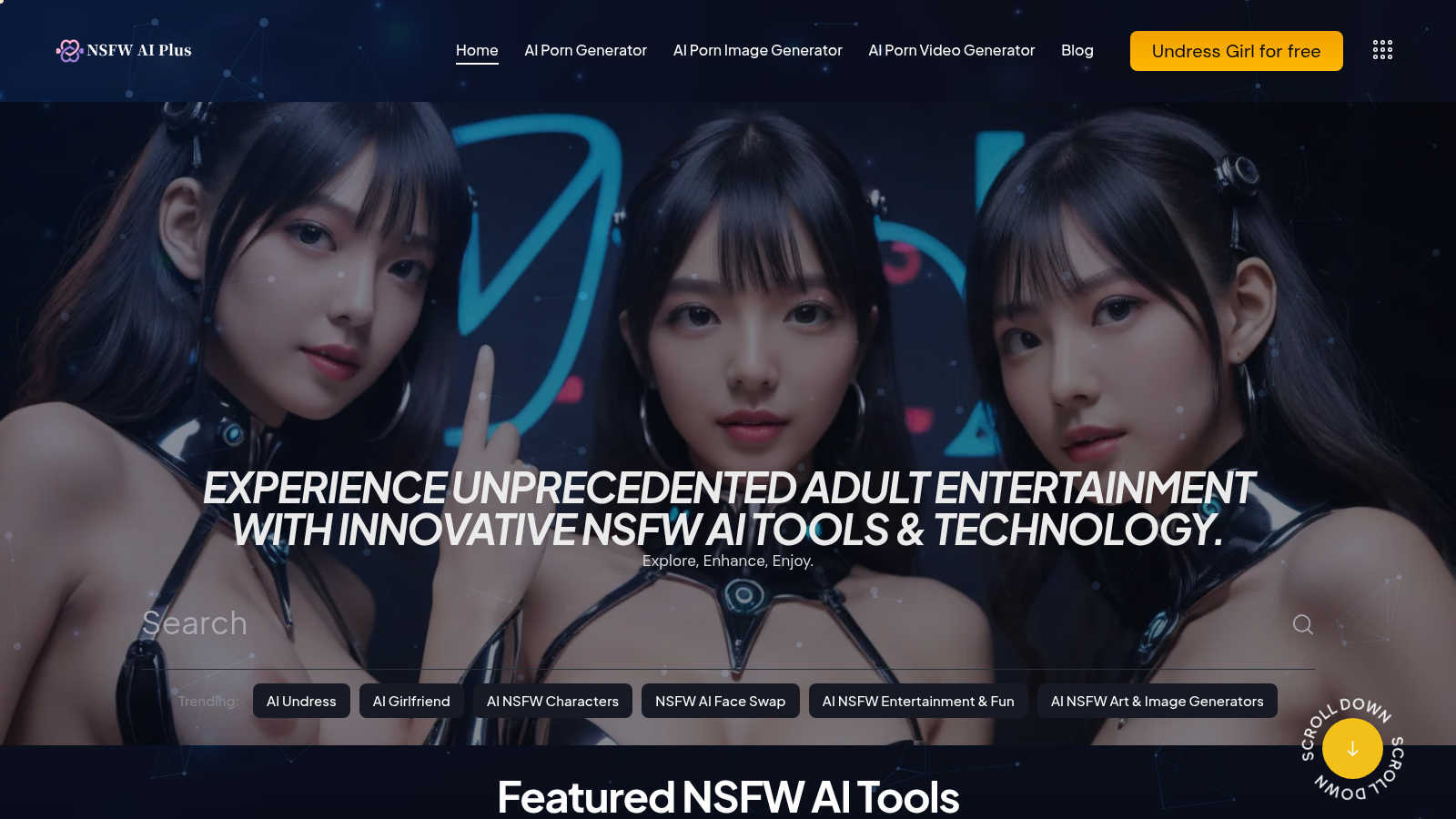 NSFW AI Plus application interface and features