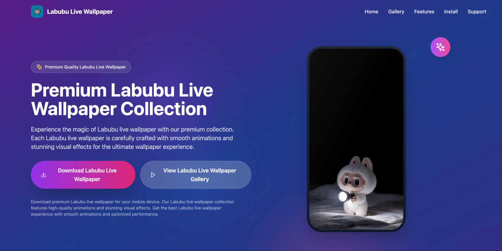 labubu live wallpaper application interface and features