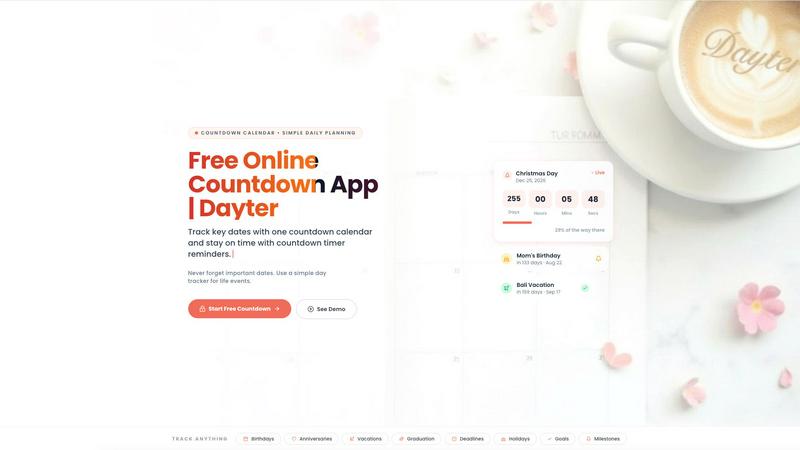 Dayter application interface and features