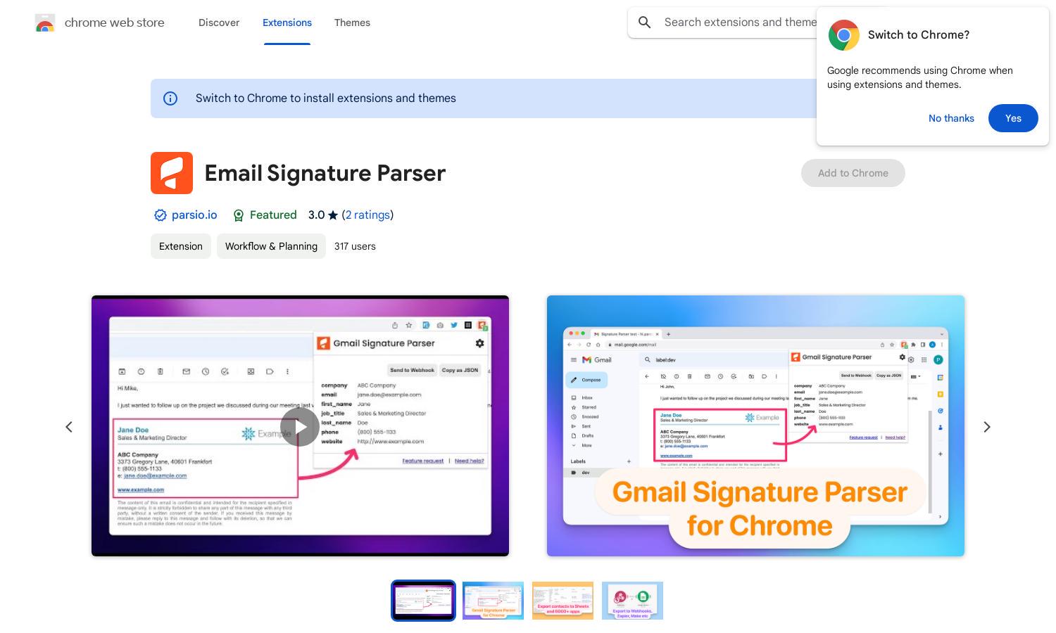 Email Signature Parser Website