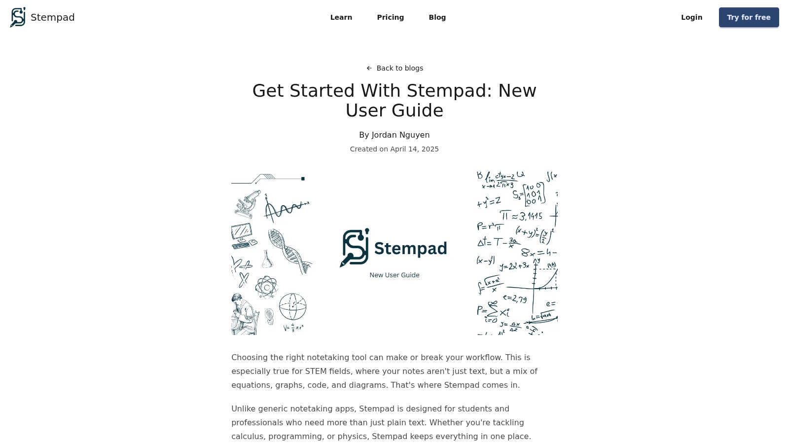 Stempad application interface and features