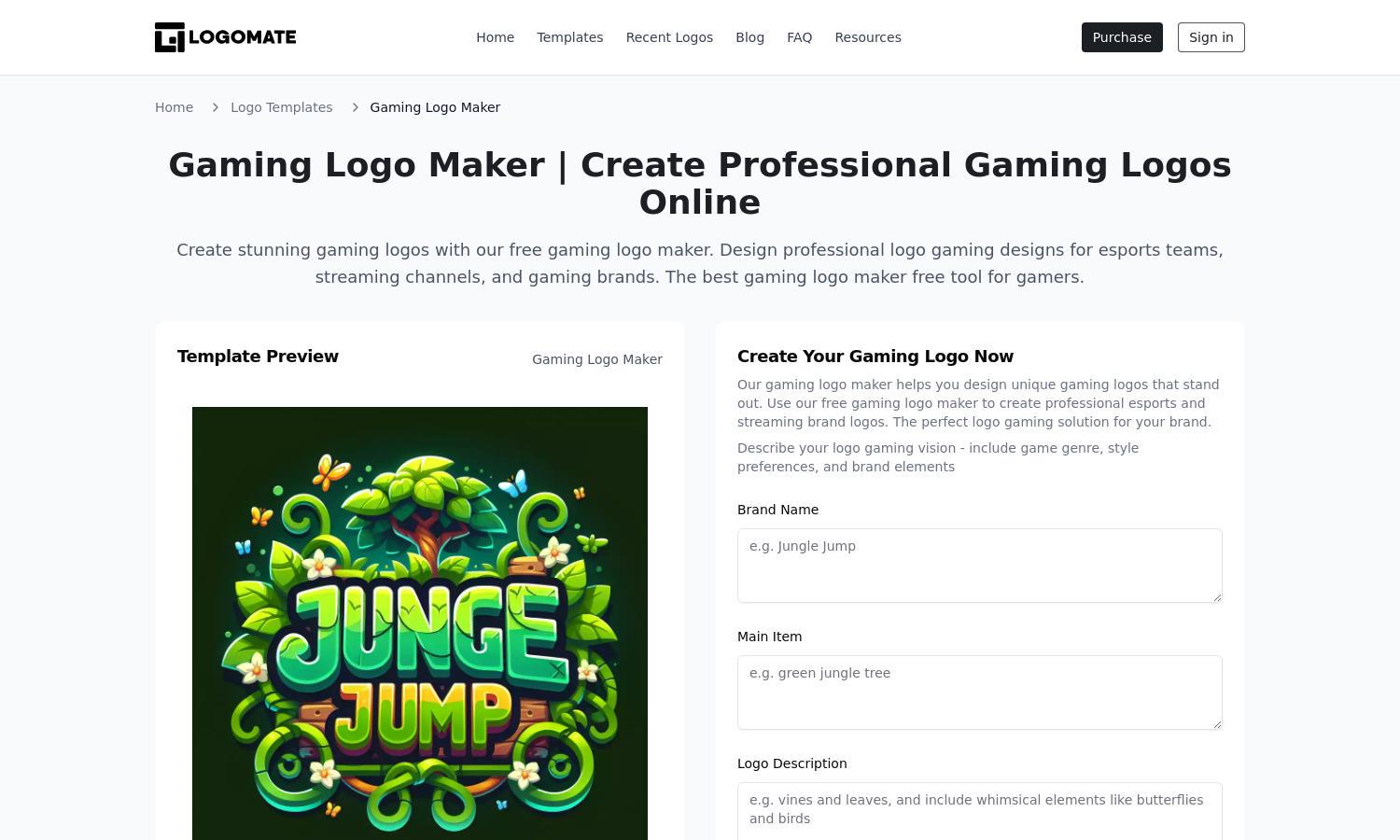 Gaming Logo Maker Website