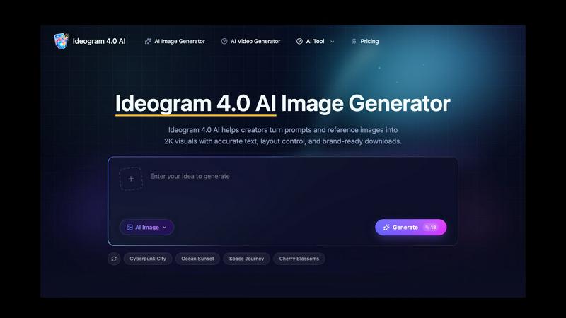 Ideogram 4.0 AI application interface and features