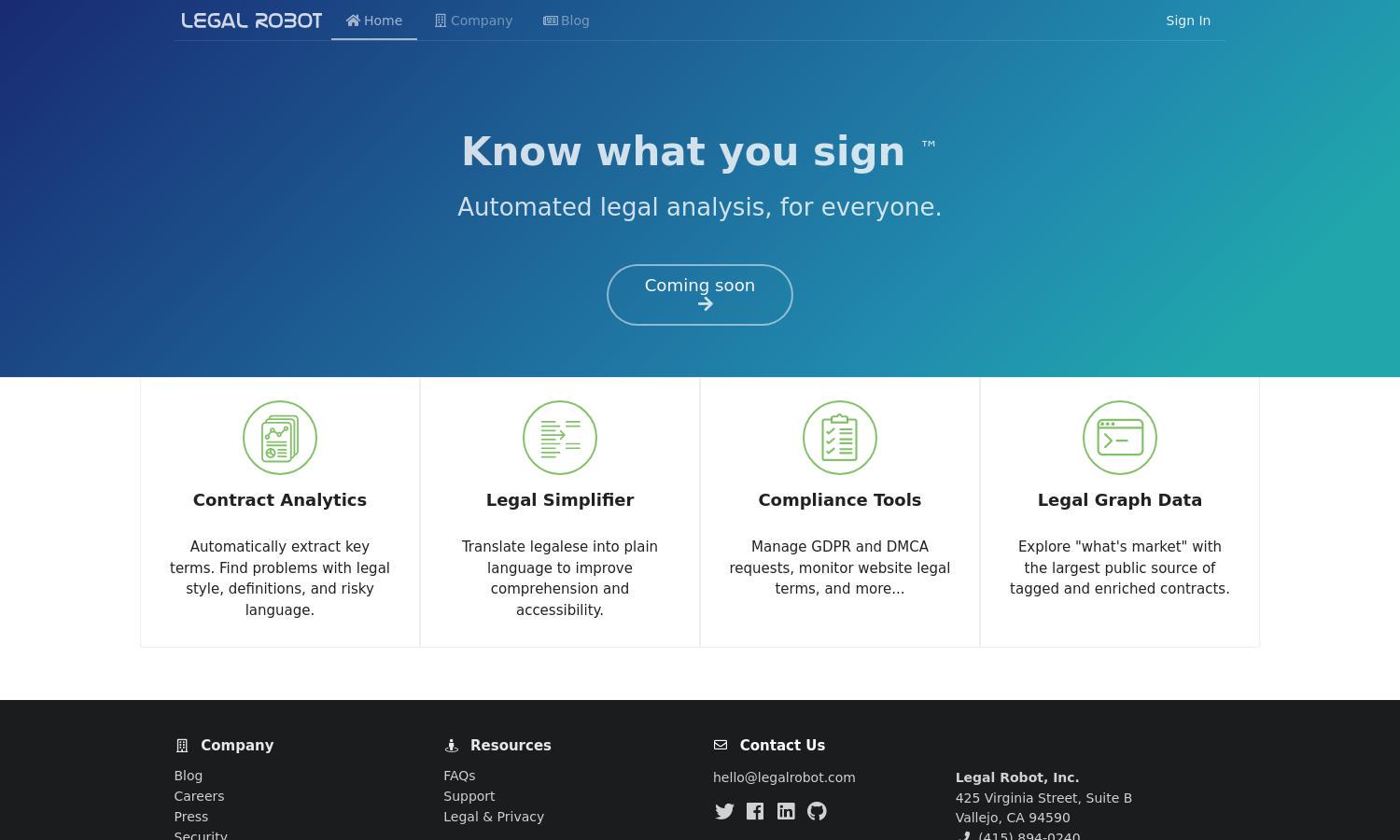 Legal Robot Website