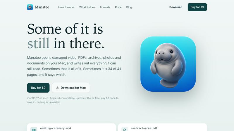 Manatee application interface and features