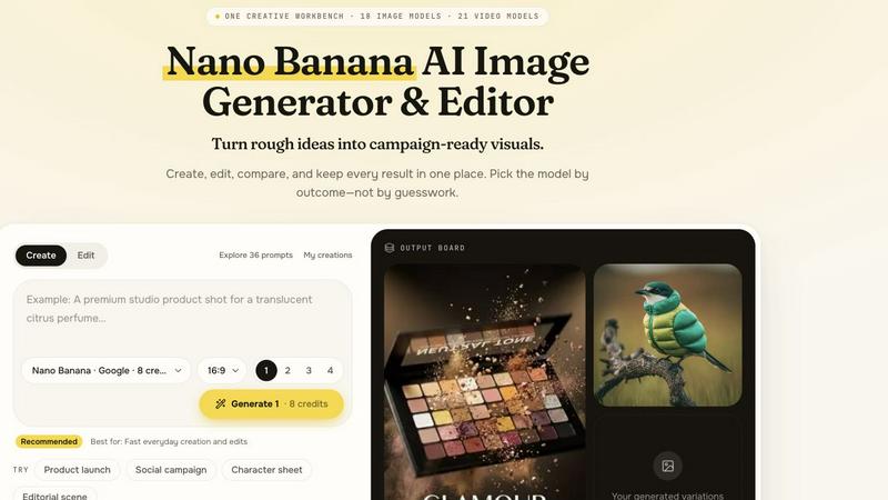 Nano AI application interface and features
