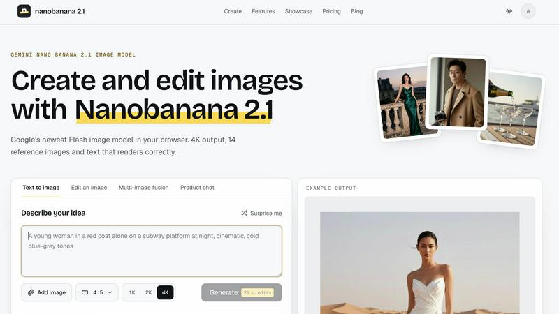 Nano Banana 2.1 application interface and features