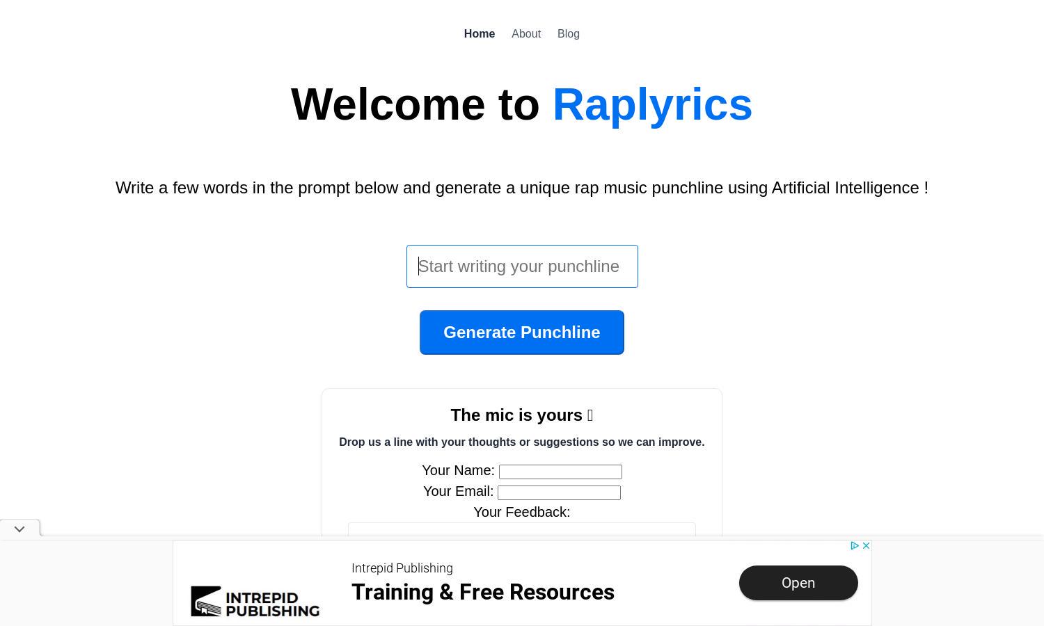 Raplyrics Website