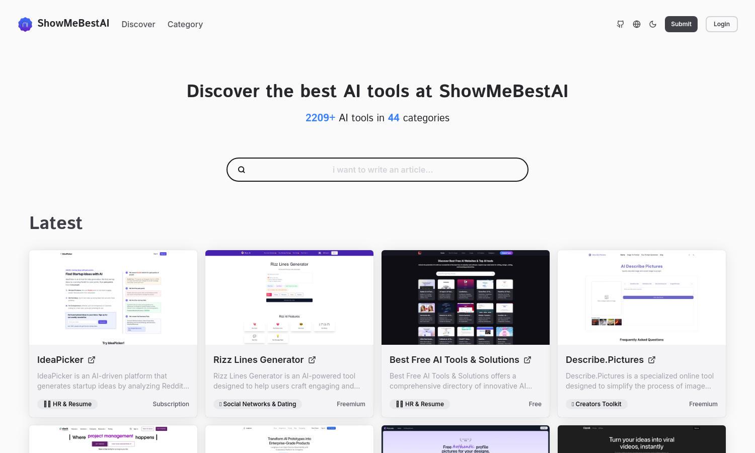 ShowMeBestAI Website